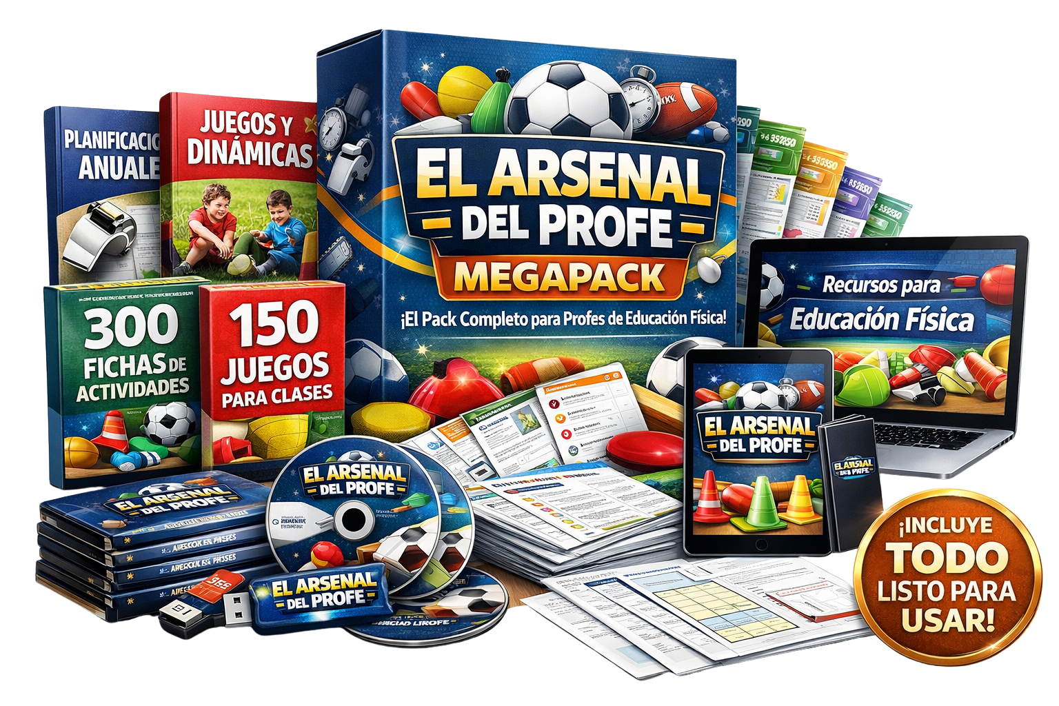 MEGAPACK  EL ARSENAL DEL PROFE + 6 BONOS GRATIS + POTENCIADOR DE CLASES
